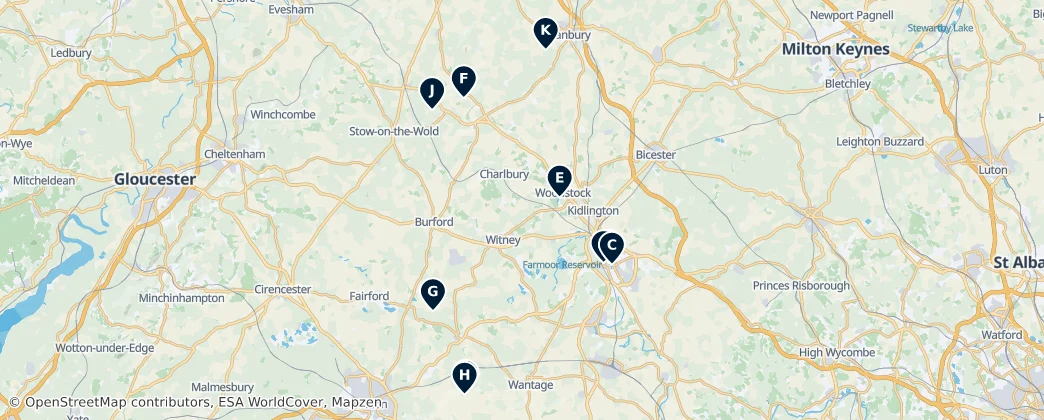 Map of Oxfordshire