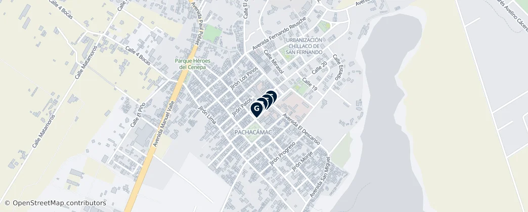 Map of Pachacamac District