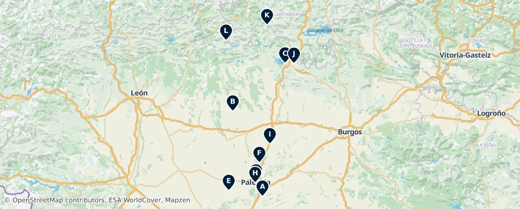 Map of Palencia