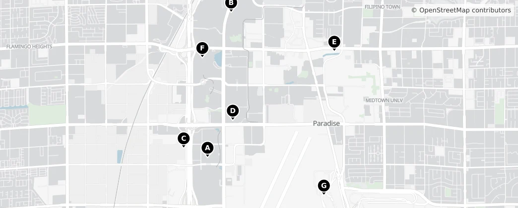 Map of Paradise, Nevada