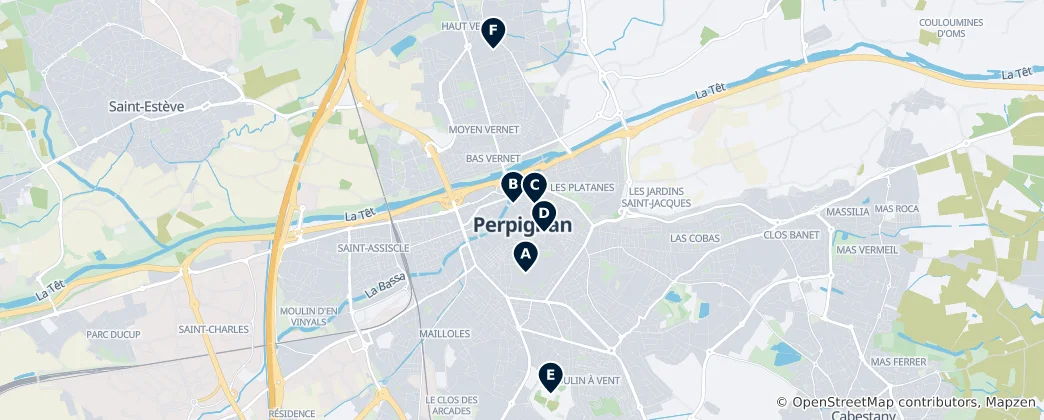 Map of Perpignan