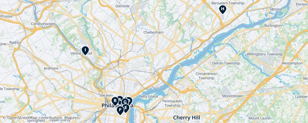 Map of Philadelphia County