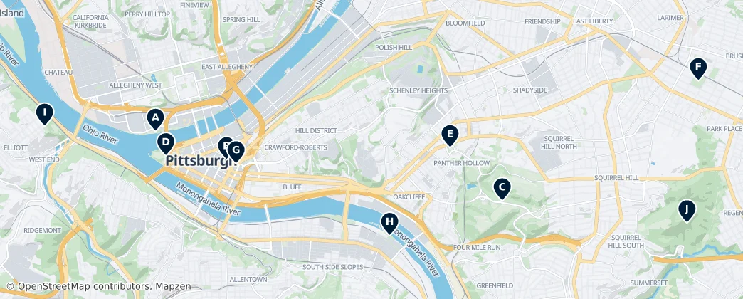 Map of Pittsburgh
