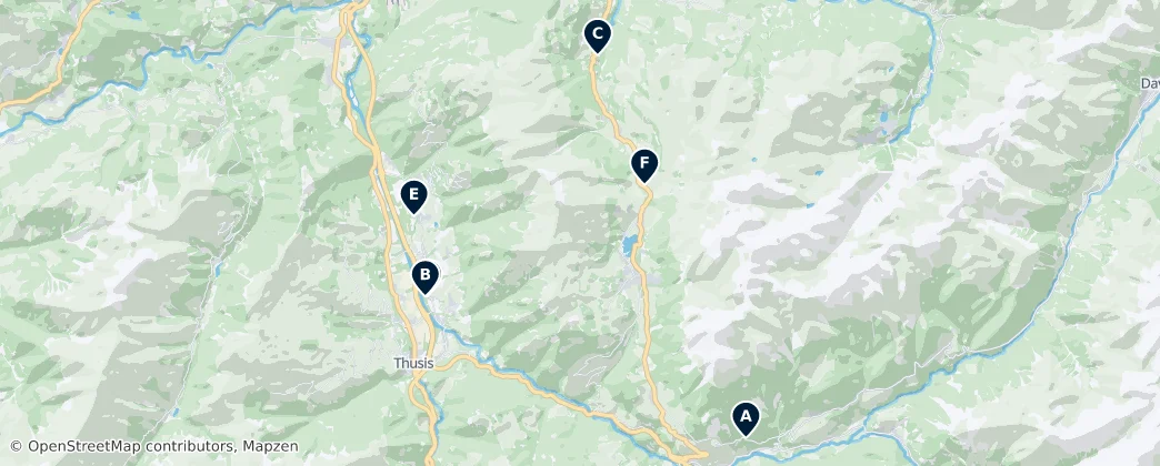 Map of Plessur Alps