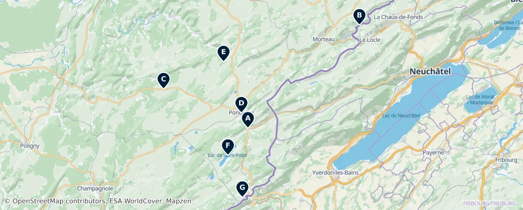Map of Arrondissement of Pontarlier
