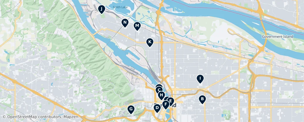 Map of Portland