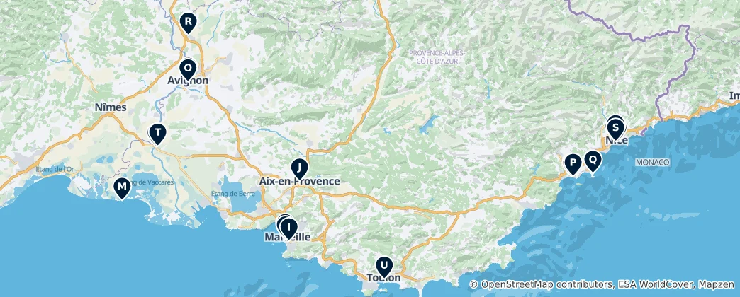 Map of Provence-Alpes-Côte d'Azur