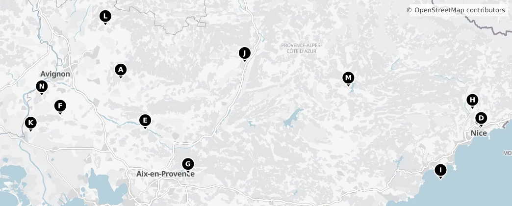 Map of Provence-Alpes-Côte d'Azur