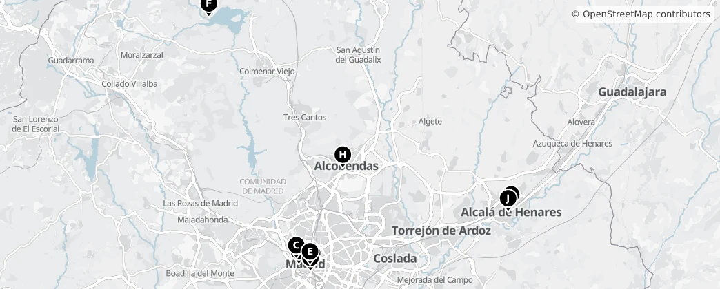 Map of Provincia Eclesiástica de Madrid