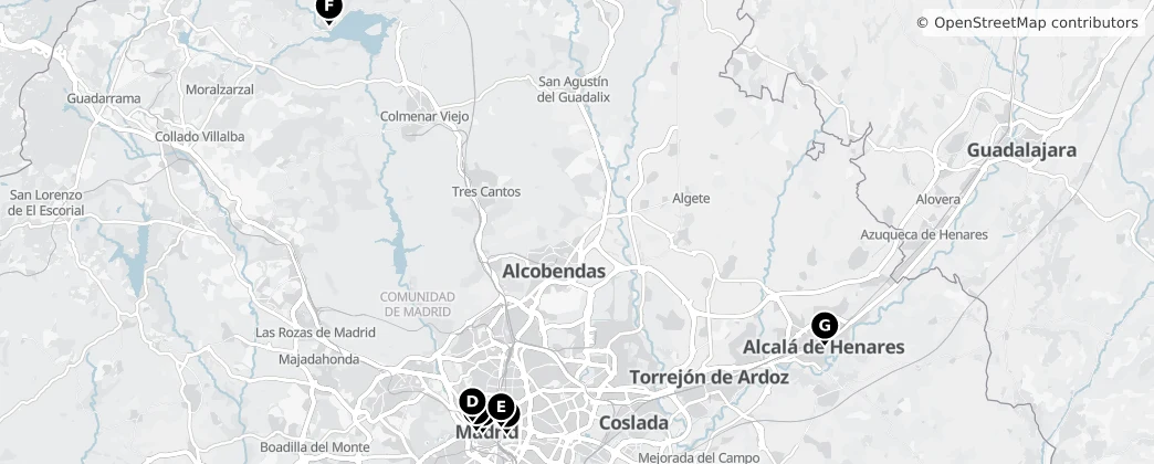 Map of Provincia Eclesiástica de Madrid