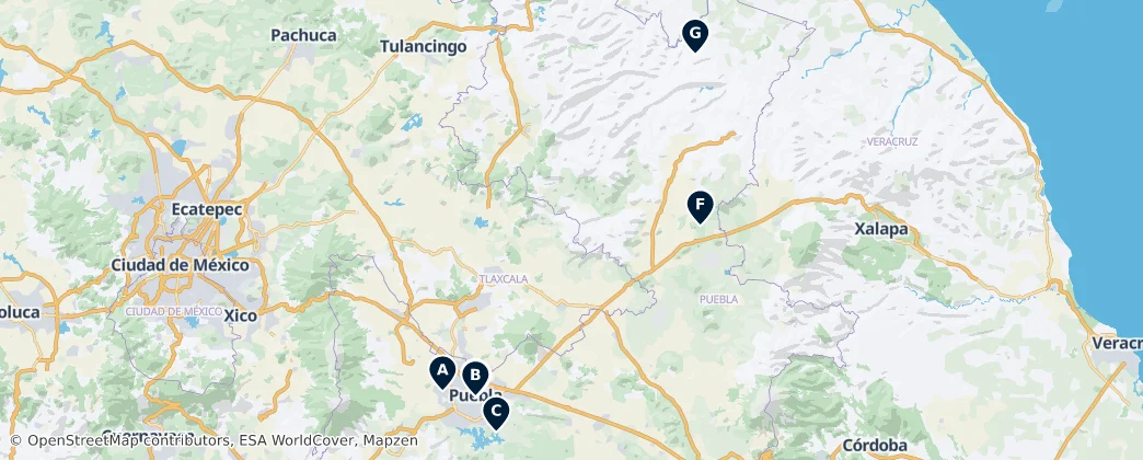 Map of Puebla