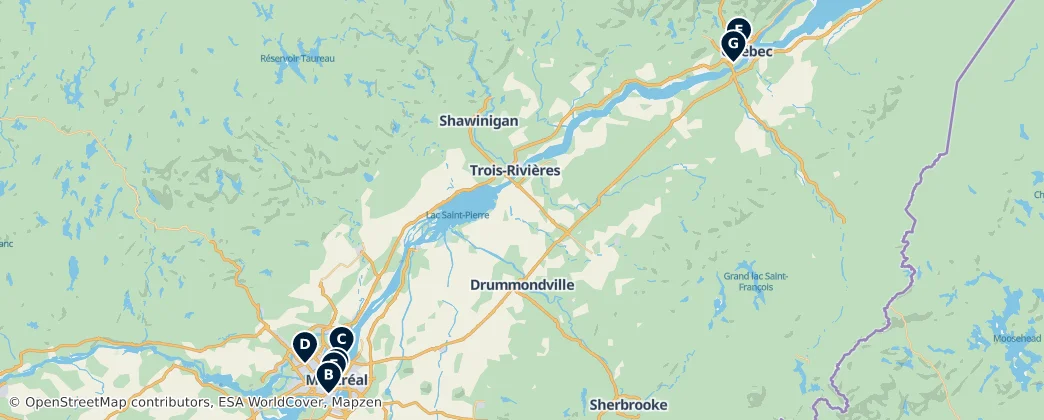 Map of Québec
