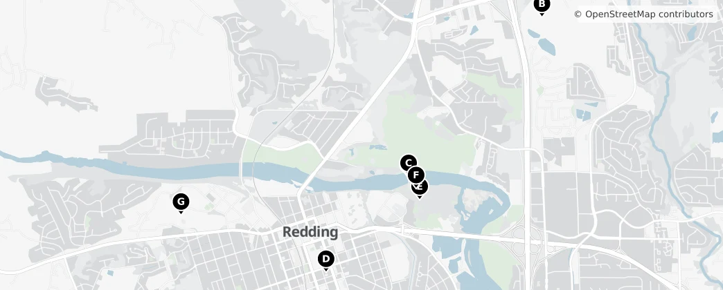 Map of Redding, Kaliforniya