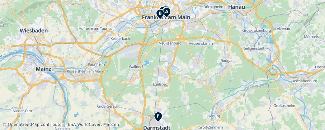 Map of Regierungsbezirk Darmstadt