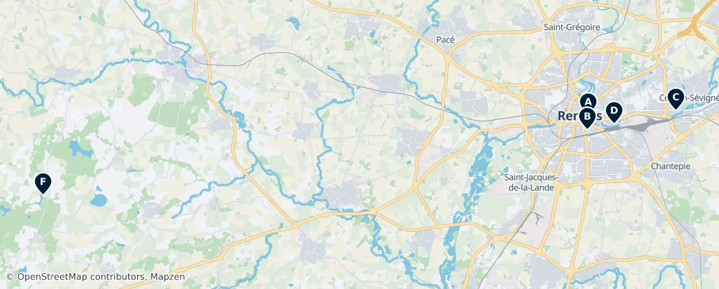 Map of Arrondissement of Rennes
