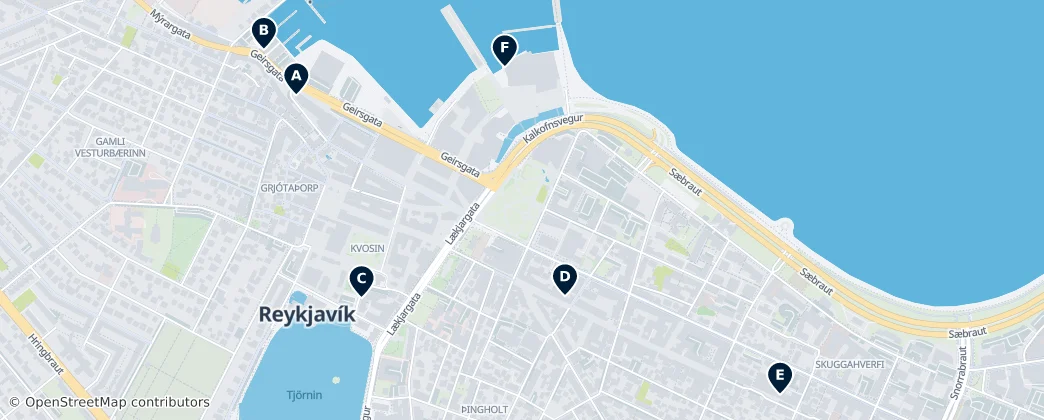 Map of Reykjavik