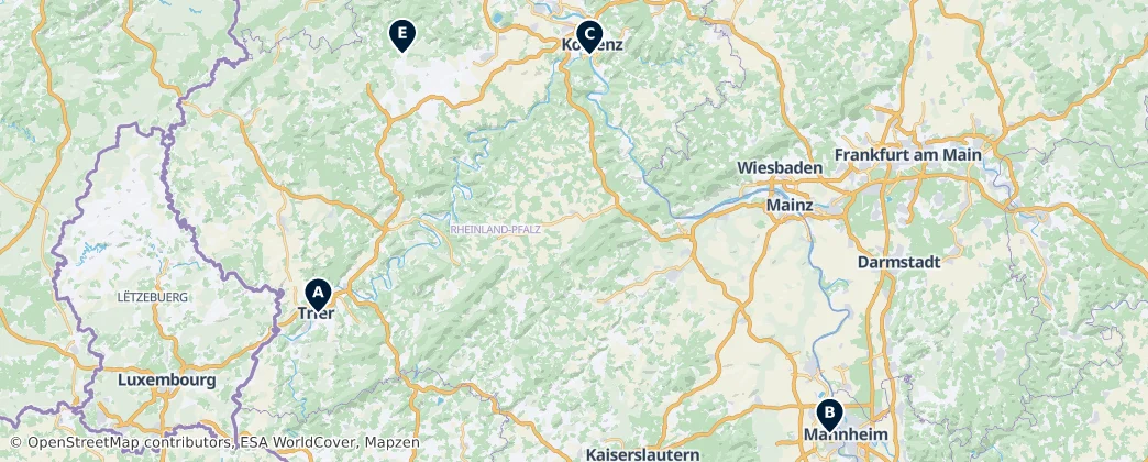 Map of Rheinland-Pfalz