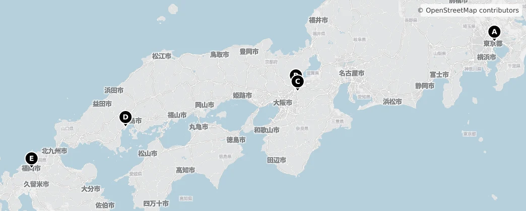 Map of 日本列島