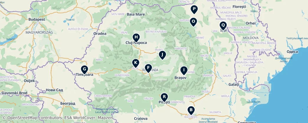 Map of Romanya