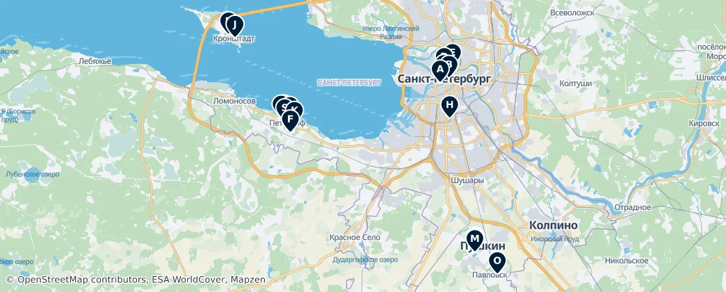 Map of Sankt-Peterburg