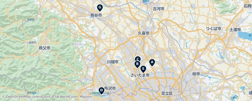 Map of Saitama