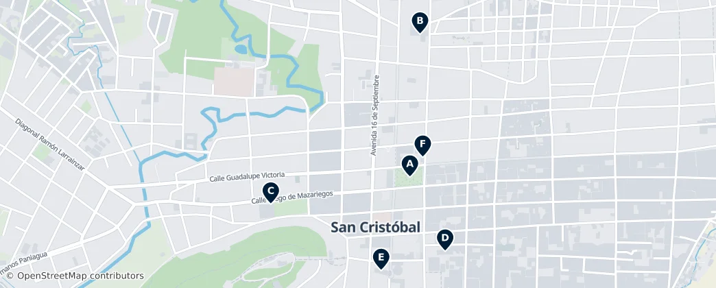 Map of San Cristóbal de las Casas