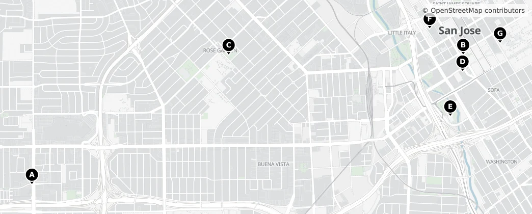 Map of San Jose, Kaliforniya