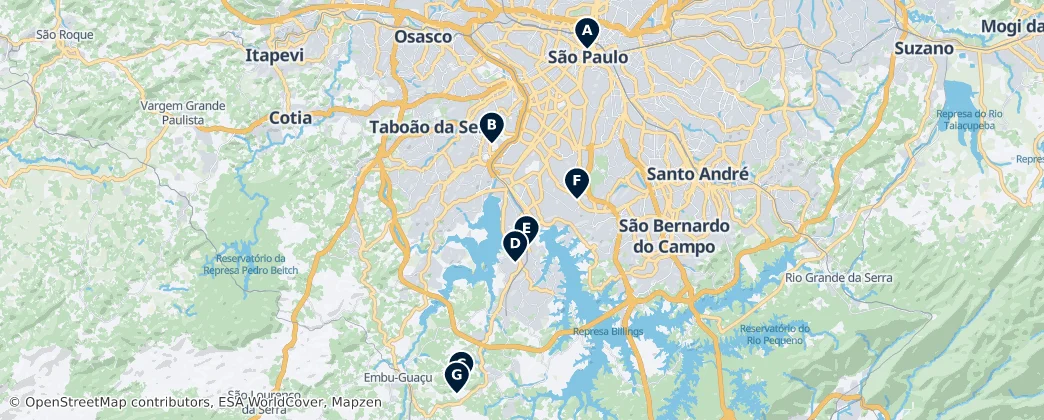Map of São Paulo