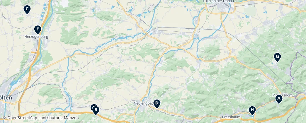 Map of Sankt Pölten