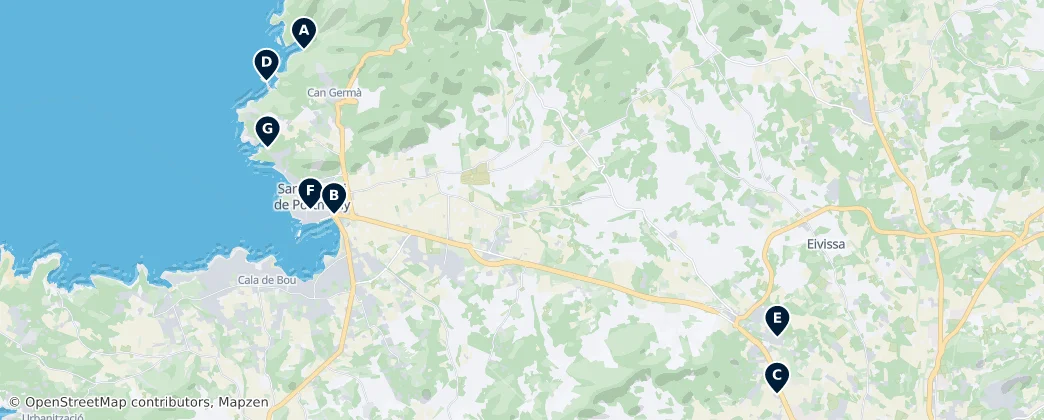 Map of Sant Antoni de Portmany