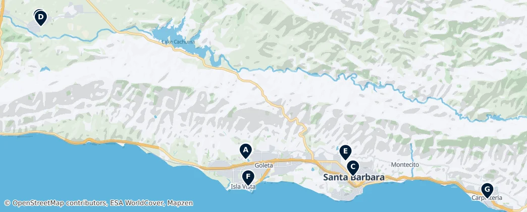 Map of Santa Barbara County