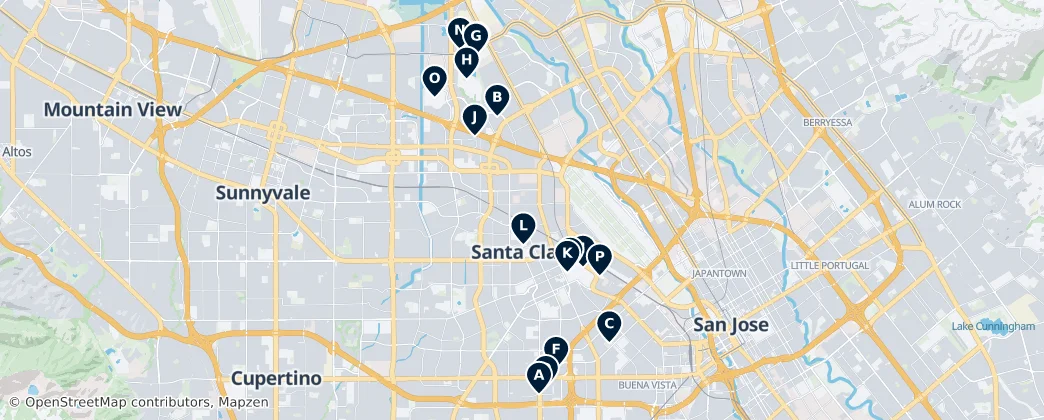 Map of Santa Clara, Kaliforniya
