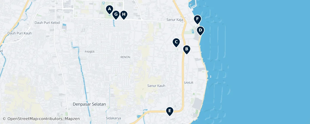 Map of Sanur, Bali