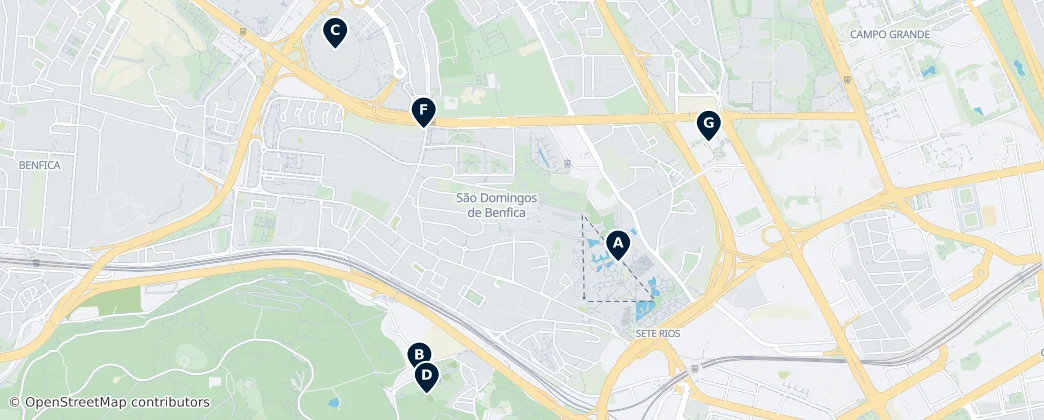 Map of São Domingos de Benfica