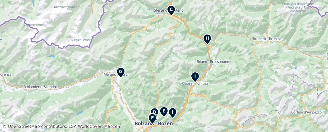 Map of Sarntal Alps