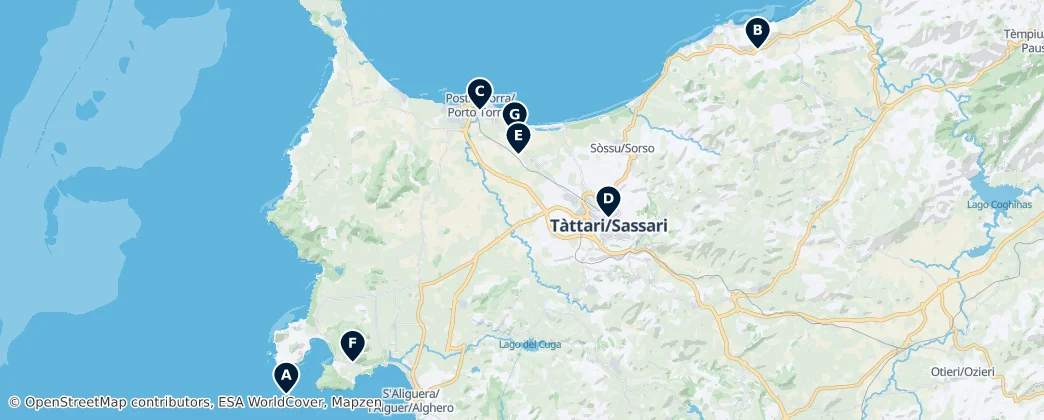Map of Sassari