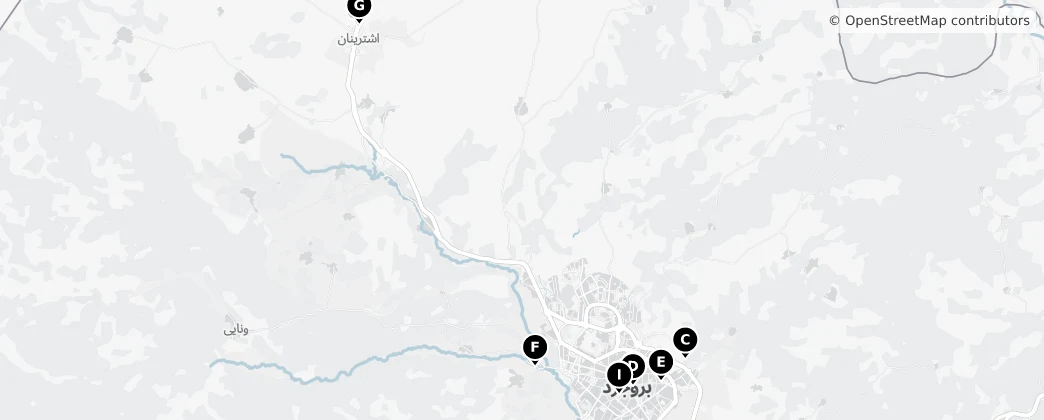 Map of Burucerd şehristanı