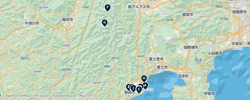 Map of Şizuoka
