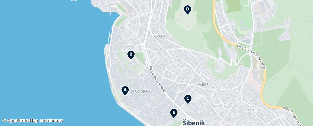 Map of Šibenik