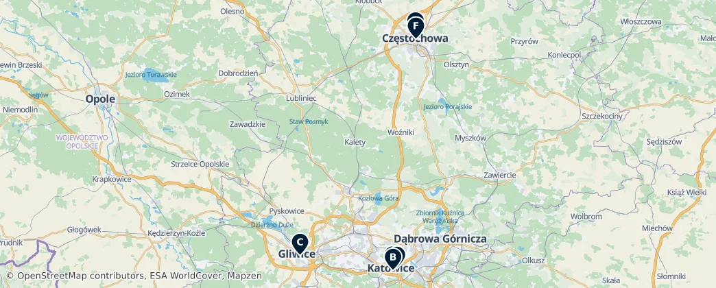 Map of Silezya Voyvodalığı