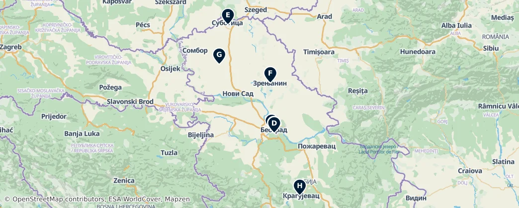Map of Sırbistan