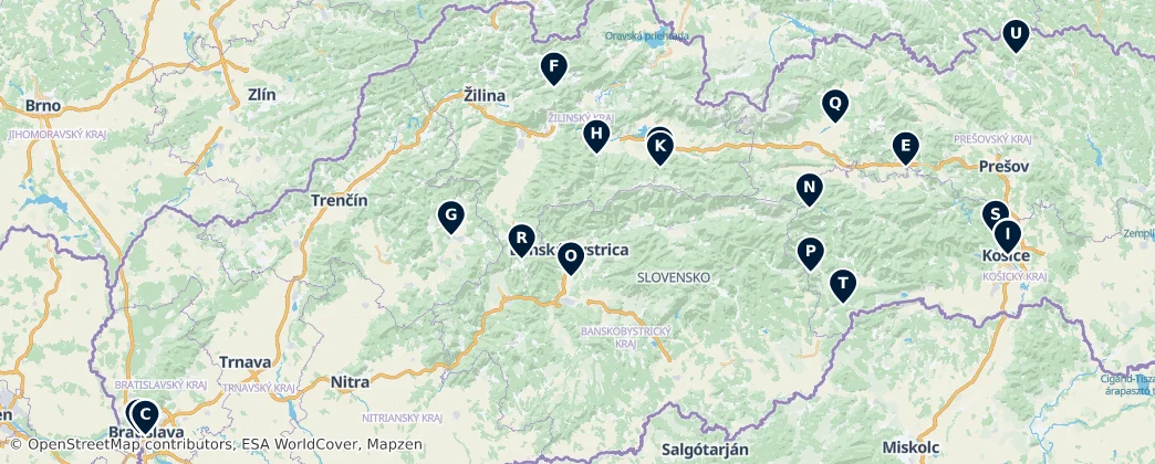 Map of Slovakya