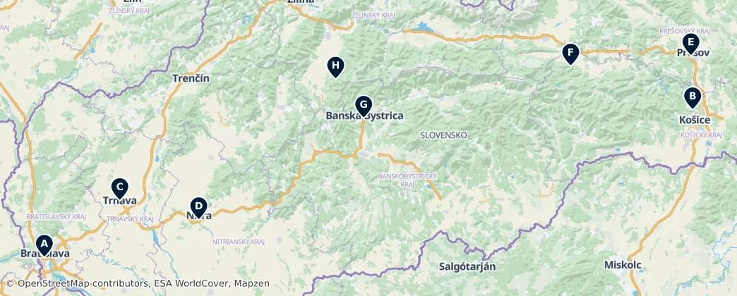 Map of Slovakya