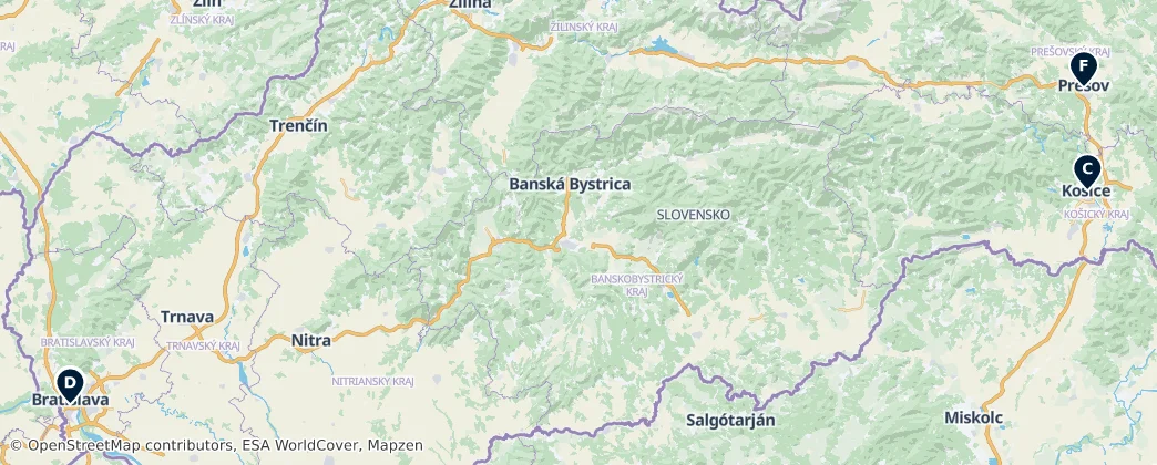 Map of Slovakya