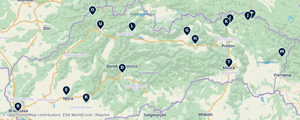 Map of Slovakya