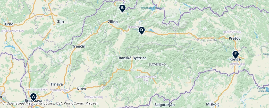 Map of Slovakya