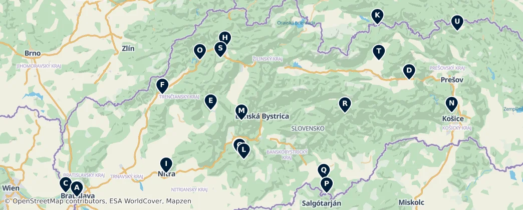 Map of Slovakya