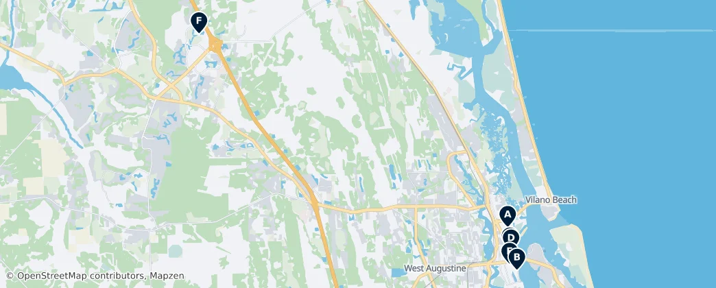 Map of Saint Johns