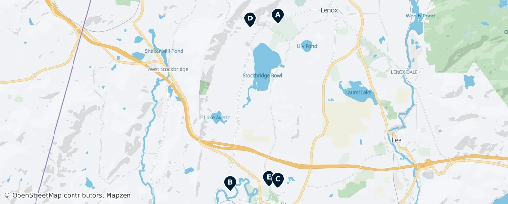 Map of Stockbridge, Massachusetts