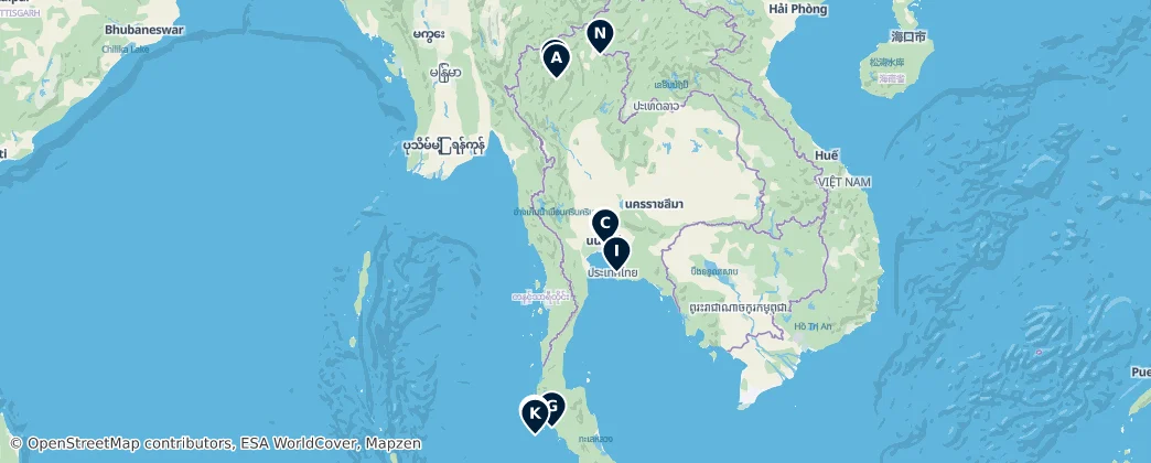 Map of Tayland
